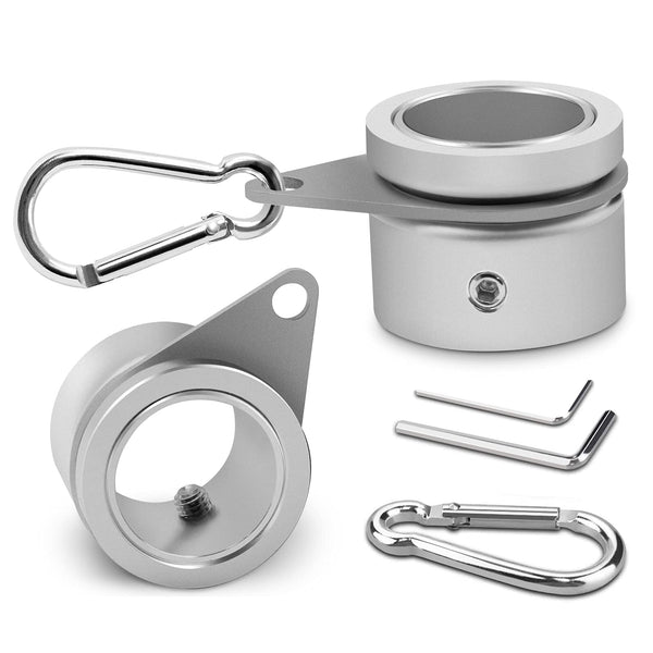Flag Pole Rings, Aluminum Alloy Flagpole Rings 360° Rotating Anti Wrap Flag Mounting Ring, Spinning Flag Pole Clips with Carabiner for 0.75-1.02