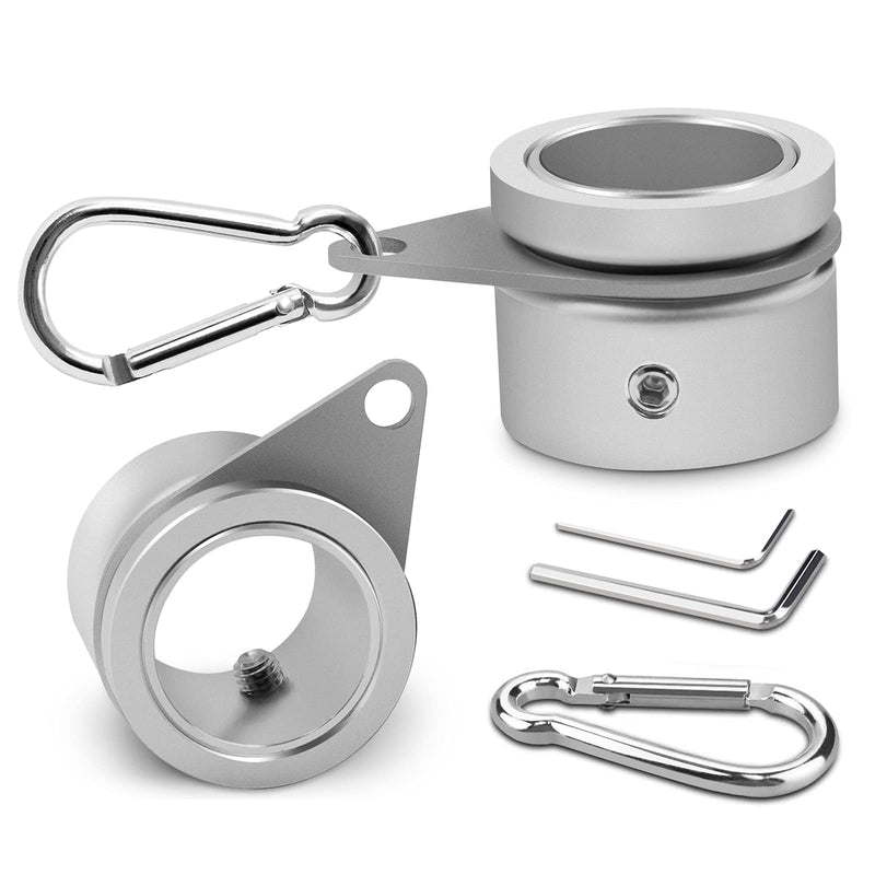 Flag Pole Rings, Aluminum Alloy Flagpole Rings 360° Rotating Anti Wrap Flag Mounting Ring, Spinning Flag Pole Clips with Carabiner for 0.75-1.02