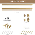Modern Double Curtain Rods, Warm Gold Curtain Rod 72-144 Inch Length Drapery Rods with Simple Decorative End Caps 1 Inch Front and 5/8 Inch
