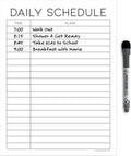 Dry Erase Daily Schedule Planner Sticker Decal by Glassboard Studio | Removable & Reusable | Magnetic Fine-Tip Marker Included (9 x 12 inches,