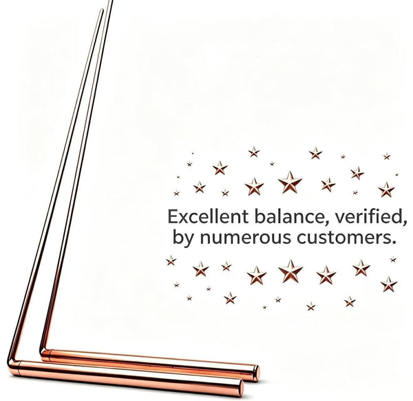 Spirit Hunter 99.9% Copper Dowsing Rod- 2PCS Divining Rods with Bag - Detect Gold, Water, Ghost Hunting etc.