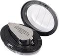 40X Full Metal Illuminated Jewelry Loop Magnifier, XYK Pocket Folding Magnifying Glass Jewelers Eye Loupe with LED(LED Currency Detecting/Jewelry