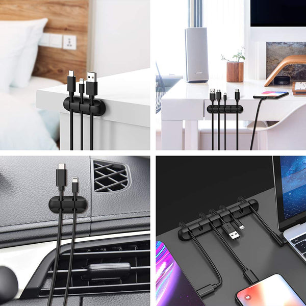 INCHOR Cord Organizer, Cable Clips Cord Holder, Cable Management USB Cable Power Wire Cord Clips, 2 Packs Cable Organizers for Car Home and Office