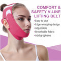 Graphene V-Line Mask Chin up Mask V Shaped Face Mask Chin Strap for Sleeping, Jaw Exerciser,Red,Medium