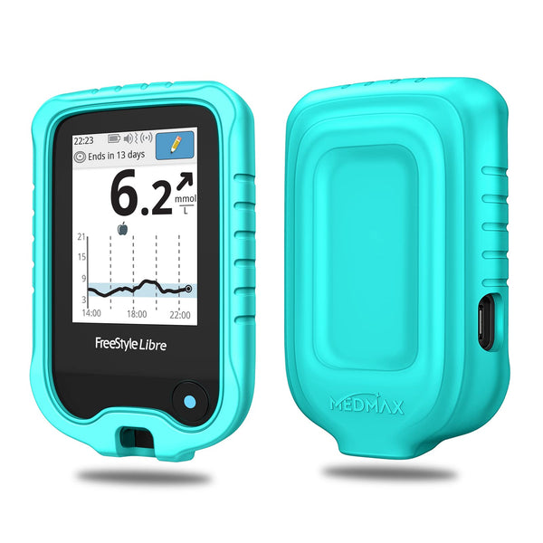 MEDMAX Silicone Case for Freestyle Libre 3 2 / Libre Reader, Lightweight Shockproof Anti Slip Protective Cover Soft Gel Skin with Raised Bezel