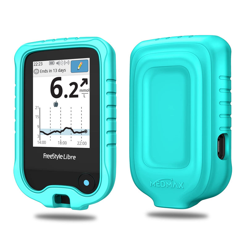 MEDMAX Silicone Case for Freestyle Libre 3 2 / Libre Reader, Lightweight Shockproof Anti Slip Protective Cover Soft Gel Skin with Raised Bezel