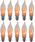 Creative Hobbies A101 Flicker Flame Light Bulb -3 Watt, 130 Volt, E12 Candelabra Base, Flame Shaped, Nickel Plated Base,- Dances with a Flickering