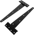 6 Pack 12 Inch T-Strap Shed Hinge Heavy Duty Black T Hinge Door Barn Gates Hinges Fence Garden Shed Door Hinges Wrougt Rustic Hardware Iron