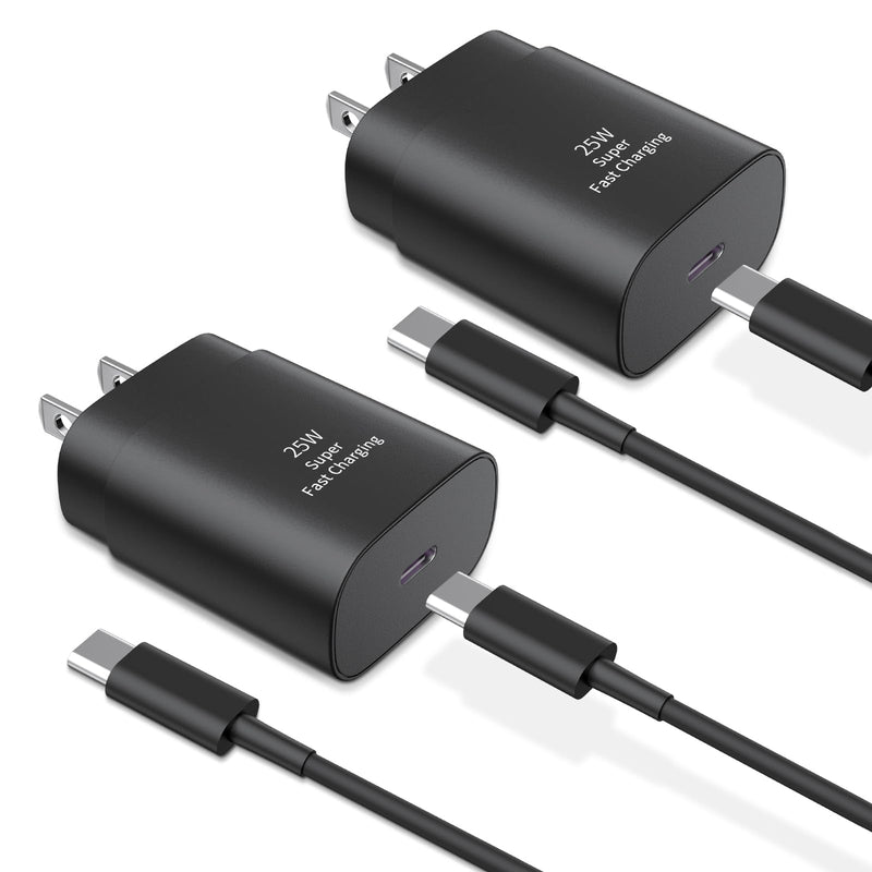 Type C Charger Fast Charging,2Pack 25W Super Fast USB C Charger Block with 6Ft USB C Cable Compatible with Samsung Galaxy S24