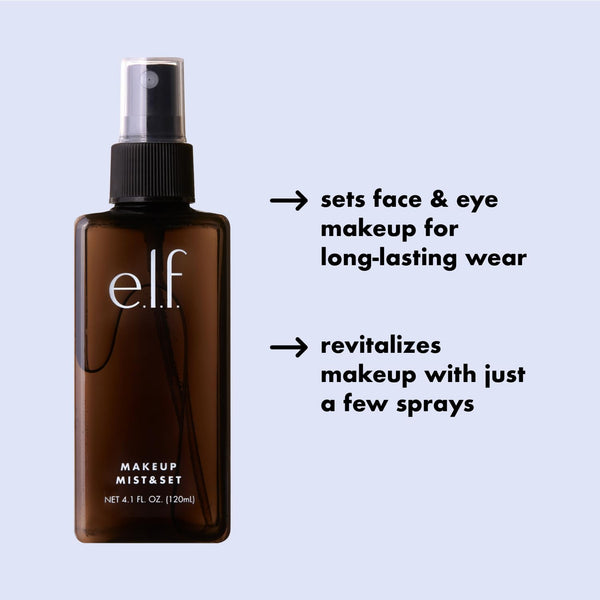 e.l.f. Matte Magic Mist & Set Makeup Setting Spray, Matte Finish & Oil Control for Lightweight Long-Lasting Wear, Vitamin B & E, 4 Fl Oz 4 Fl Oz