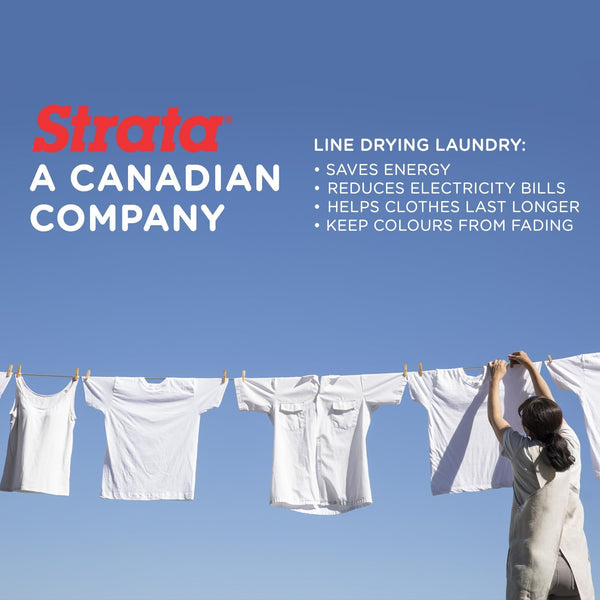 Strata 150 Feet Clothesline, Silver PVC Coating | Outdoor Heavy Duty, Galvanized Wire Steel Cable, For Outside Laundry Drying 150 Feet Silver