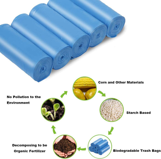 Compostable Trash Bags, 13-15 Gallon Biodegradable Trash Bags Recycled Garbage B