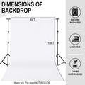 GFCC 8FTX10FT White Backdrop Background for Photography Photo Booth Backdrop for Photoshoot Background Screen Video Recording Parties Curtain