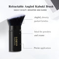 LORYP Retractable Kabuki Foundation Brush 2 Pack Travel Makeup Brush Set Light Black