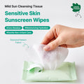 GREEN FINGER Mild Sun Cleansing Tissue 30 Count (6 Packs of 5), Gentle Baby Wipes for Sensitive Skin, Removes Sunscreen Easily, Natural Organic
