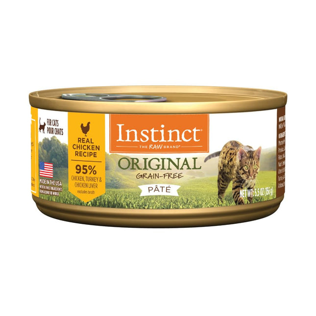 Instinct Original Grain Free Real Chicken Recipe Natural Wet Canned Cat Food, 5.