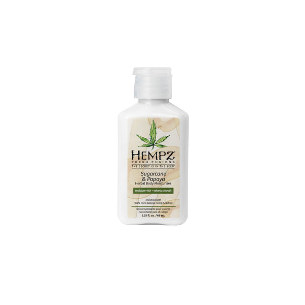 Hempz Herbal Body Moisturizer for Women with 100% Pure Hemp Seed Oil, Sugarcane & Papaya, 2.25 fl. oz. - Moisturizing Lotion with Shea Butter,