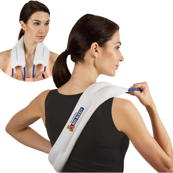 Carex Bed Buddy Heat Pad And Cooling Neck Wrap - Microwave Heating Pad For Sore Muscles - Cold Wrap Pack For Aches and Pain White Neck Unscented