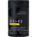 Sports Research® Vegan D3 5000Iu with Vitamin K2 100Mg - Formulated with Coconut MCT Oil - Vegan Certified, Soy & Gluten Free - 60 Softgels