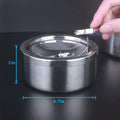 Nescope Stainless Steel Windproof Ashtray with lid Flip Top Ashtray for Indoor or Outdoor Use Ash Holder for Smokers Desktop Smoking Ashtray Home