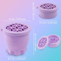 Makeup Brushes Cleaner Mat with Brush Storage Holder, Folding Portable Washing Tool for Makeup Brush Cleaning, 2 in 1 Silicone Brush Cleaner Pad &