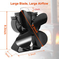 VODA 4-Blade Heat Powered Stove Fan for Wood/Log Burner/Fireplace Increases 80% More Warm Air than 2 Blade Fan