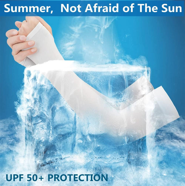 Sun Protection Arm Sleeves with Thumb Holes for Men Women,Cooling Compression UV Arm Cover,Outdoor Sports Sleeve Arm
