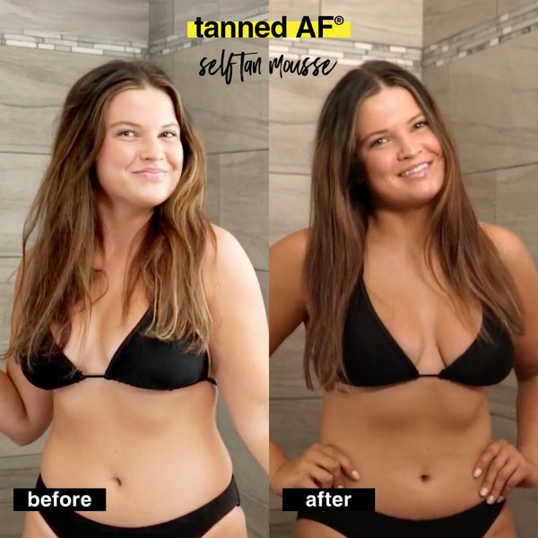 b.tan Dark Self Tanner Mousse | Get Tanned - Best, 1 Hour Express Sunless Tanning Foam, No Fake Tan Smell, Ultra Dark Bronzing Glow, Face & Body,