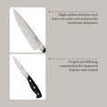 Martha Stewart Greeley Forged High Carbon Stainless Steel 14 Piece Knife Block Set, Black Kitchen Knife Set with Acacia Wood Block, Chef Knife,