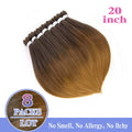 8 Pack Ombre Braiding Hair Pre Stretched - 20" 80G/Pack Premium Pre Stretched Braiding Hair Extensions, Professional Itch Free Hot Water Setting