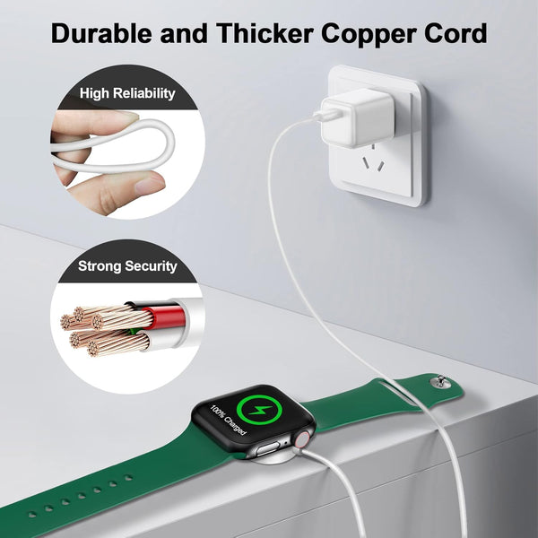 𝟐𝟎𝟐𝟔 𝐔𝐩𝐠𝐫𝐚𝐝𝐞𝐝 for Apple Watch Charger Magnetic Fast Charging Cable [Portable] Magnetic Wireless Charging Compatible with iWatch Series