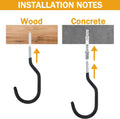 KURUI Road Bike Hooks for Garage Wall, 6 Pack Heavy Duty Bicycle Hangers for Hanging, Wall Mount Bicycle Storage for Ceilings, No Drill Large