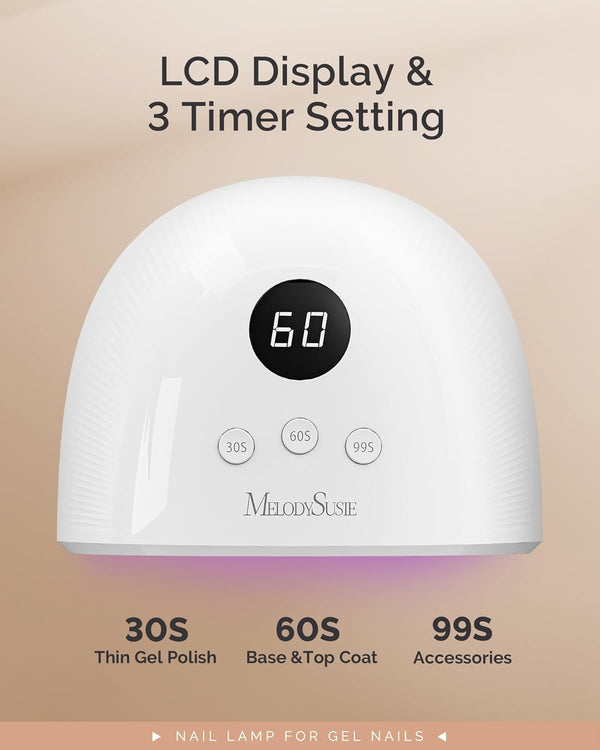 Melodysusie UV Nail Lamp, Plus30F UV Light for Gel Nails LED Nail Dryer with 3 Timer, Smart Sensor, LCD Display Fast Curing Gel Nail Polish Nail
