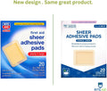 Rite Aid Sheer Adhesive Bandages with Sterile Non Stick Pad, 3" x 4" - 20 Count | Wound Care/First Aid Supplies | Bandage Wrap | Medical Tape for