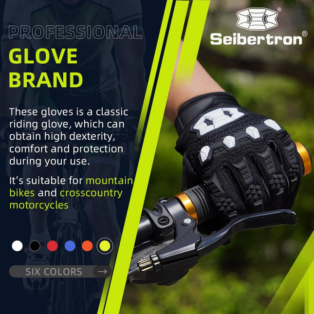 Seibertron Unisex BMX MX ATV MTB Racing Mountain Bike Bicycle Cycling Off-Road/Dirt Bike Gloves Road Racing Motorcycle M