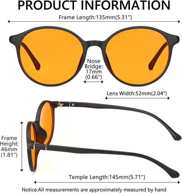 LIKSMU Blue Light Blocking Glasses Computer Gaming TV Phone Sleeping Glasses Women Men Professional Filter Anti Eyestrain B1 Orange Lens 99.9%