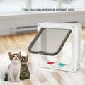 Pet Door 4 Way Lockable Cat Door Magnetic Cat Dog Flaps Smart Pet Flap Door Automatic Lock Cat Dog Gate for Window and Porch Use for Pet Cat Puppy