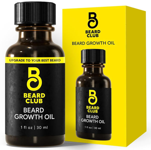 The Beard Club - Beard Growth Oil with Natural Castor & Avocado to Grow Thicker, Fuller Facial Hair, Fill in Patches and Stimulate Healthier