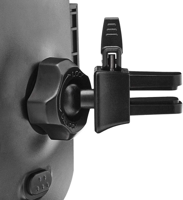 Amazon Basics Universal Portable Smartphone Holder for Car, Air Vent Mount, 360° Rotation, Easy to Install, One-Handed Release, Adjustable and