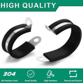 OURU 20pcs 5/8 Inch Stainless Steel Cable Clamps,Rubber Coated Cushioned Insulated Cable Clamp,Automotive Cable Wire Clamps,Pipe Clamps,Metal