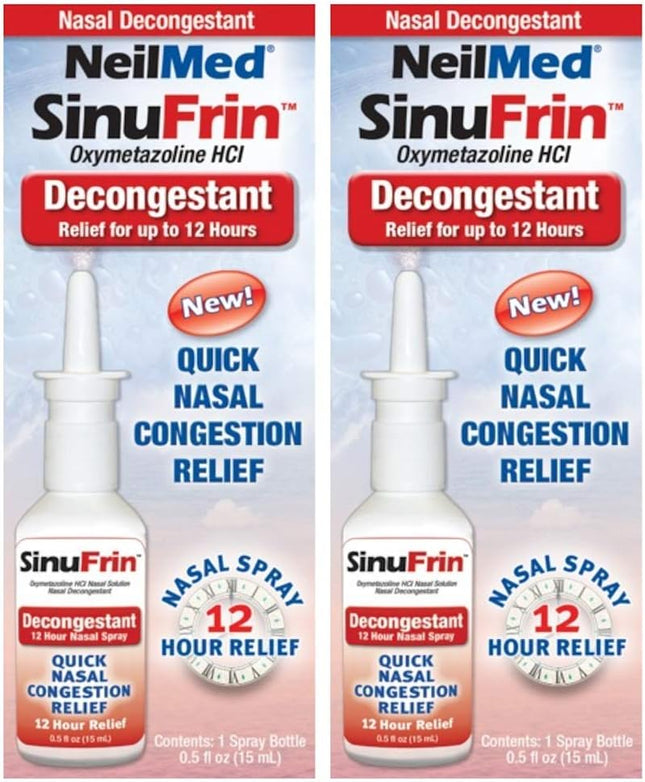 Neilmed Sinufrin Decongestant Relief Spray, (Packaging May Vary), 0.5 Fl Oz (Pac