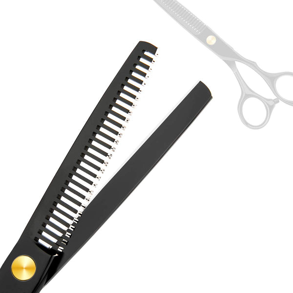 Professional Home Hair Cutting Kit Home Haircutting Scissors Barber/Salon/Home Thinning Shears Kit with Comb and Case Black Cape for Men Women