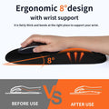 Ergonomic Mouse Pad Wrist Support with Massage Design, Wrist Rest Pain Relief Mousepad with Memory Foam&Non-Slip PU Base, Mouse Pads for Wireless
