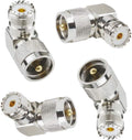 UHF Male PL-259 to UHF Female SO-239 L Shape Right Angle Adapter | 4PCS Connector for Coaxial Cable,CB, Ham Radio Antenna, Low Loss for Efficient