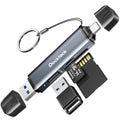 Dockteck SD Card Reader, 5G Super Speed USB3.0 SD/TF Card Reader, 3-Slot USB A/C to SD/Micro SD/USB A Memory Card Reader for UHS-I SD/Micro