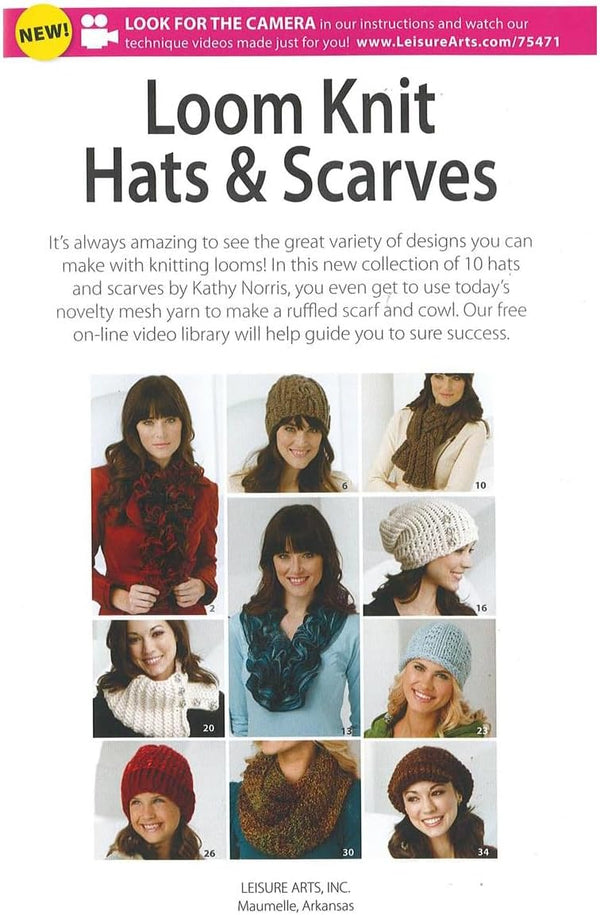 Leisure Arts FBA_LA-75471 Loom Knit Hats and Scarves, 2.63 X 15.97 X 23.59 Cm, Multicoloured