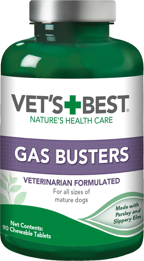 Vet's Best Gas Busters Digestive Support Tablets for Dogs, 90 Count 90 Count (Pack of 1)
