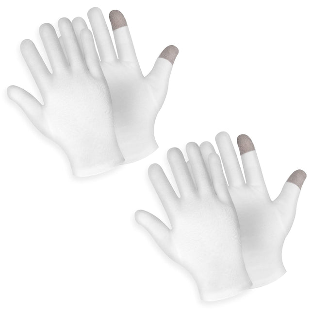 Sibba 2 Pairs Touch Screen Moisturizing Gloves White Cotton Moisturizing Gloves 
