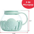 Ecolution Patented Micro-Pop Microwave Popcorn Popper with Temperature Safe Glass, 3-in-1 Lid Measures Kernels and Melts Butter, Made Without BPA,