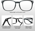 Blue Light Glasses for Woman Men, 99% Blocking Square Frame 5 Pairs | Anti Eyestrain & UV Glare Protection, Computer Blue Light Blocking Glasses